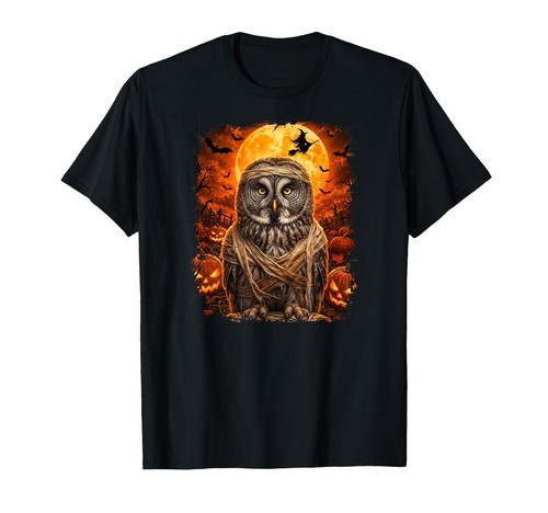 Eule shirt halloween grau - eule,