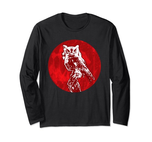 Langarmshirt eule rot - langarmshirt,