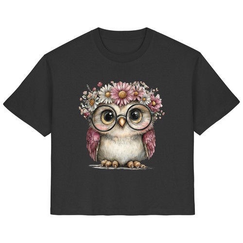 Damen shirt süße eule mit - damen,