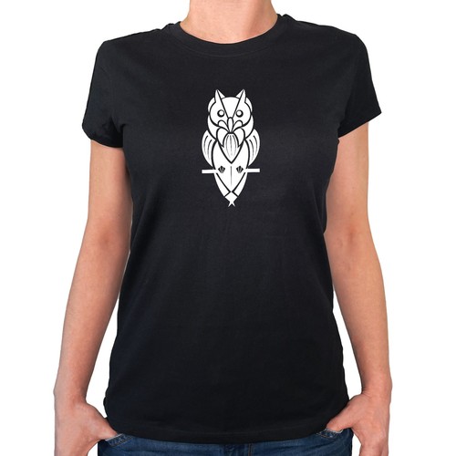 Damen shirt eule tribal - t-shirt,