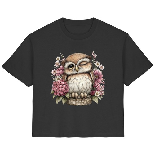 Eule blumen damen - blumen, t-shirt