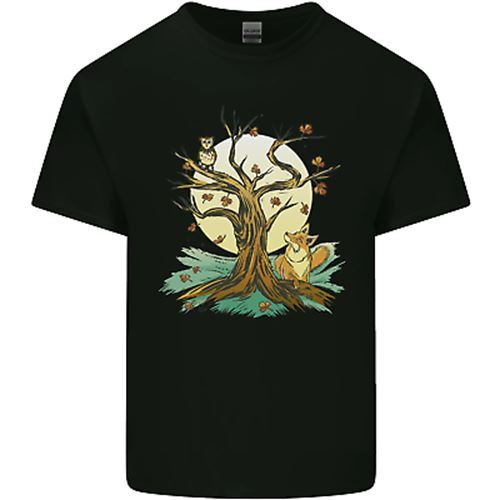 Eine eule und fuchs baum - und, natur