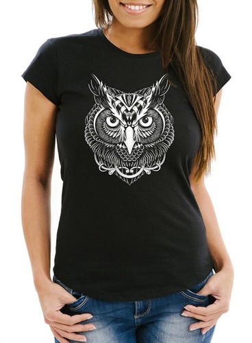 Damen shirt eule slim fit - slim,