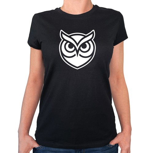 Damen shirt eule - eule, silhouette