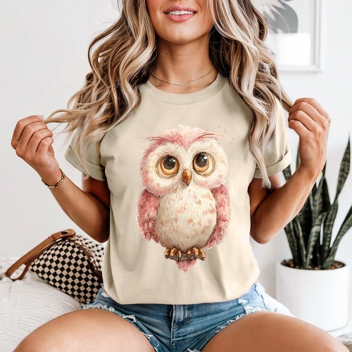 Süße eule damen shirt rosa - damen, t-shirt