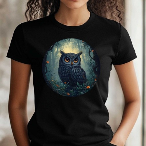 Shirt frauen waldeule motiv - t-shirt,