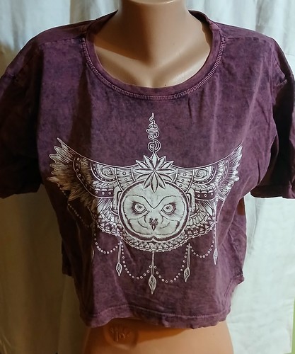 Owl eule shirt batik - owl, weinrot