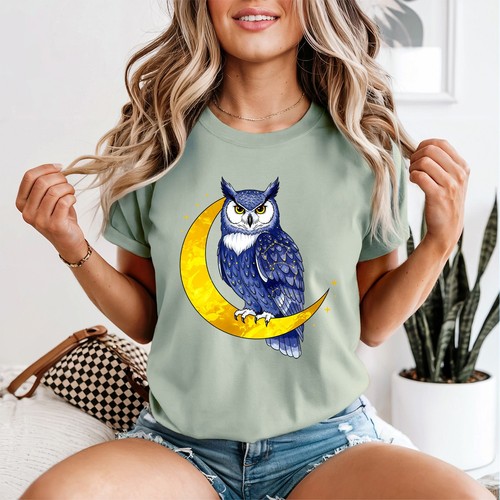Blaue eule damen - damen, t-shirt