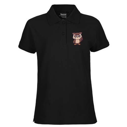 Damen polo shirt eule comic - damen,