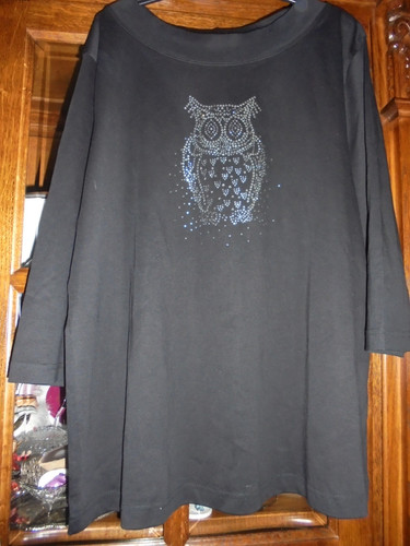 Damenshirt schwarz eule - damenshirt,