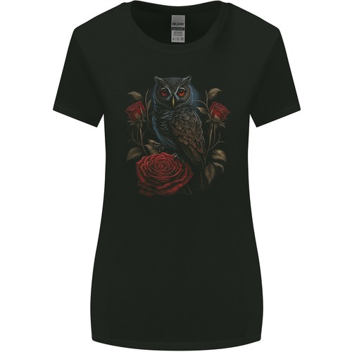 Eine eule mit rosen vögel - eule,