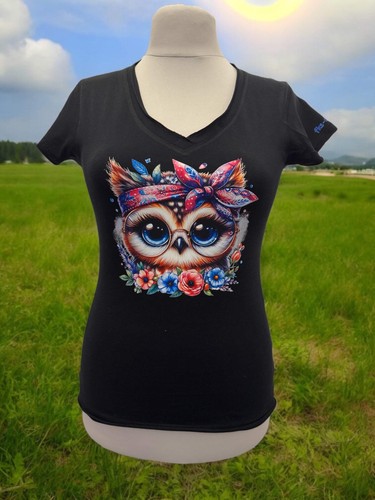 Damen shirt eule mit - t-shirt,