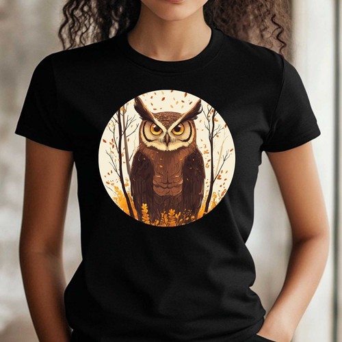 Shirt frauen waldeule motiv - t-shirt,