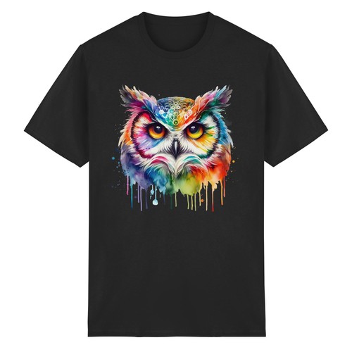 Eule shirt herren - herren, aquarell