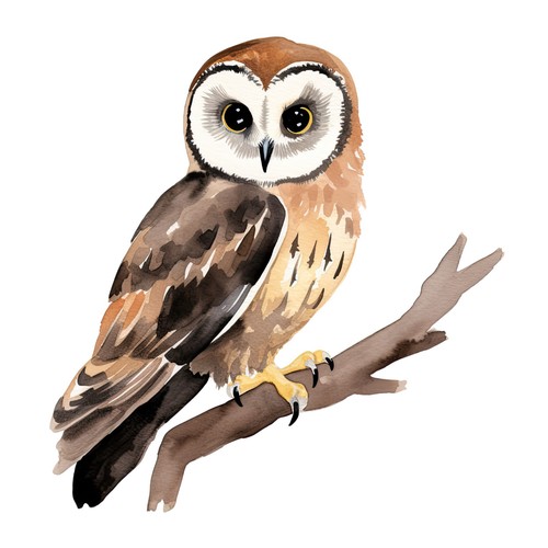 Aquarell eule bügelbild - eule, dtf